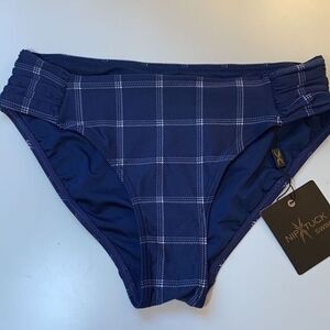 Nip Tuck Blue & White Bikini Bottoms NWT
